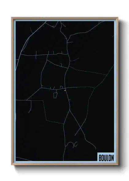 Une affiche de carte sur Boulon