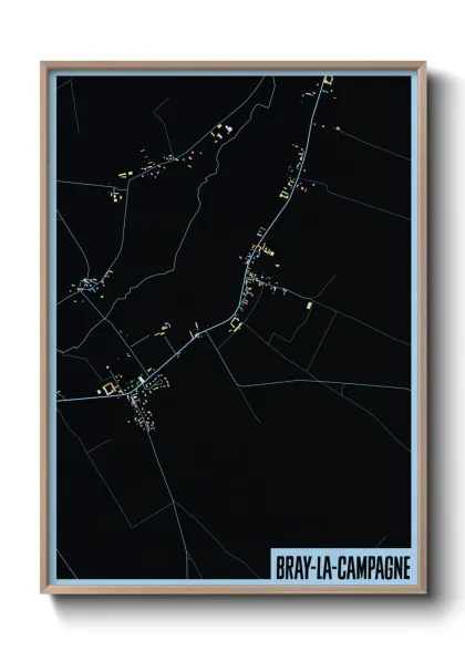 Une affiche de carte sur Bray-la-Campagne