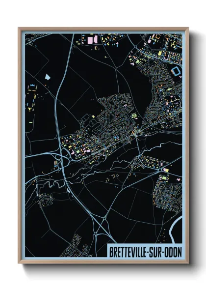 Une affiche de carte sur Bretteville-sur-Odon