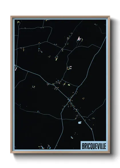 Une affiche de carte sur Bricqueville