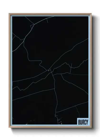 Une affiche de carte sur Burcy