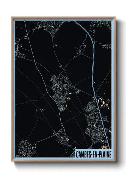 Une affiche de carte sur Cambes-en-Plaine