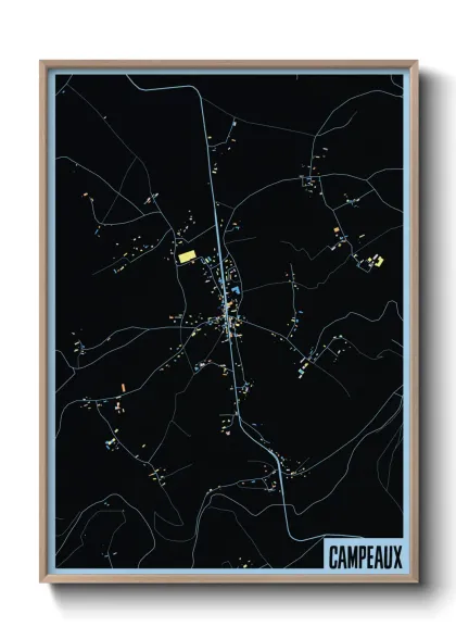 Une affiche de carte sur Campeaux