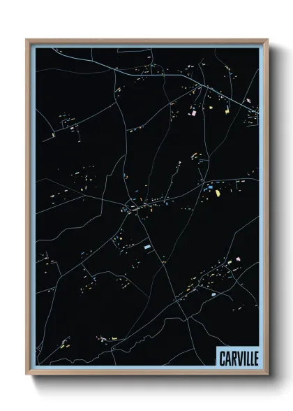 Une affiche de carte sur Carville