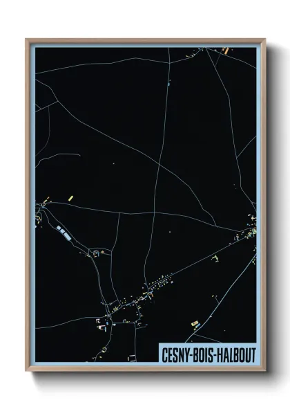 Une affiche de carte sur Cesny-Bois-Halbout
