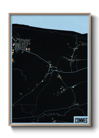 Une affiche de carte sur Commes