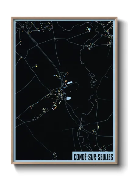 Une affiche de carte sur Condé-sur-Seulles