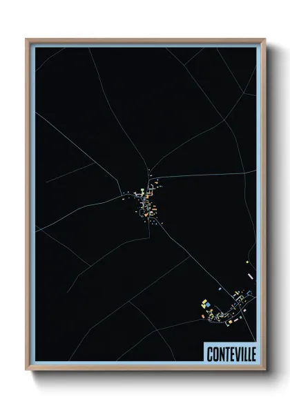 Une affiche de carte sur Conteville