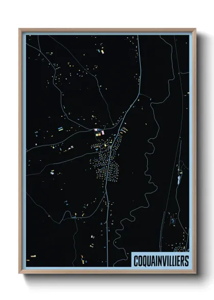 Une affiche de carte sur Coquainvilliers