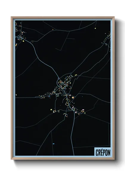 Une affiche de carte sur Crépon