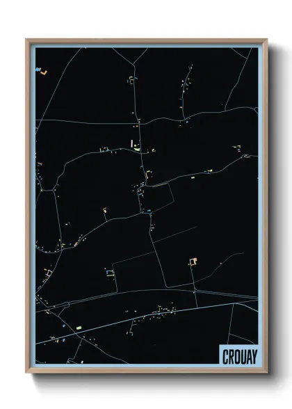 Une affiche de carte sur Crouay