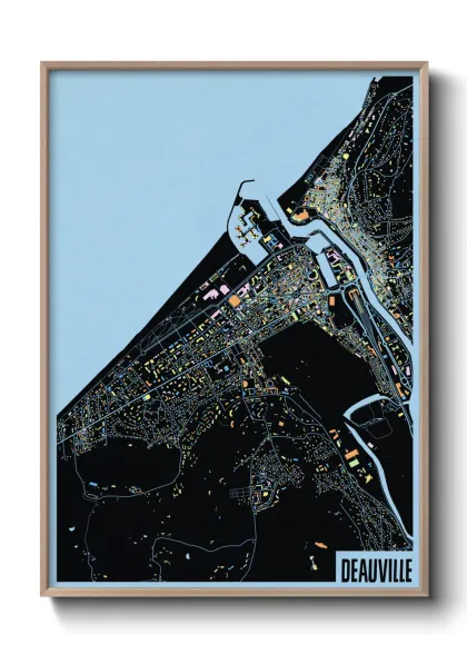 Une affiche de carte sur Deauville