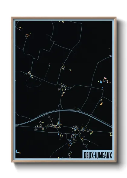 Une affiche de carte sur Deux-Jumeaux