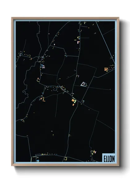 Une affiche de carte sur Ellon