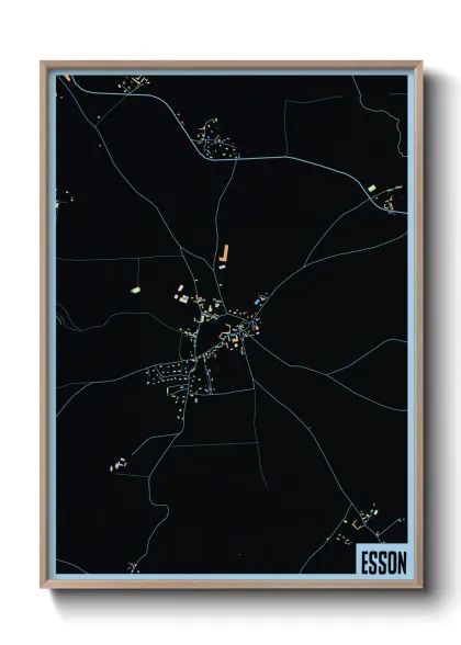 Une affiche de carte sur Esson