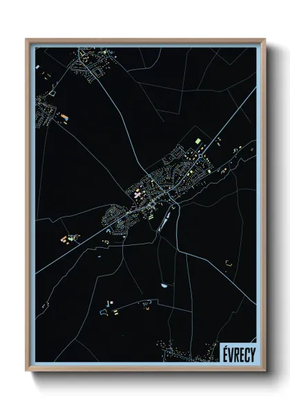Une affiche de carte sur Évrecy