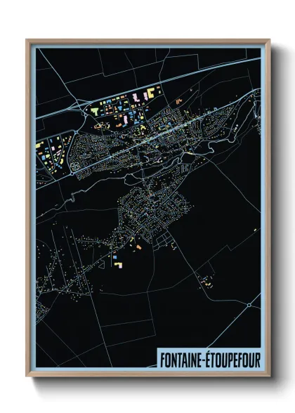Une affiche de carte sur Fontaine-Étoupefour