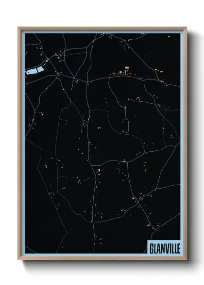 Une affiche de carte sur Glanville