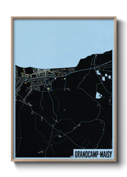Une affiche de carte sur Grandcamp-Maisy