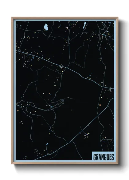 Une affiche de carte sur Grangues