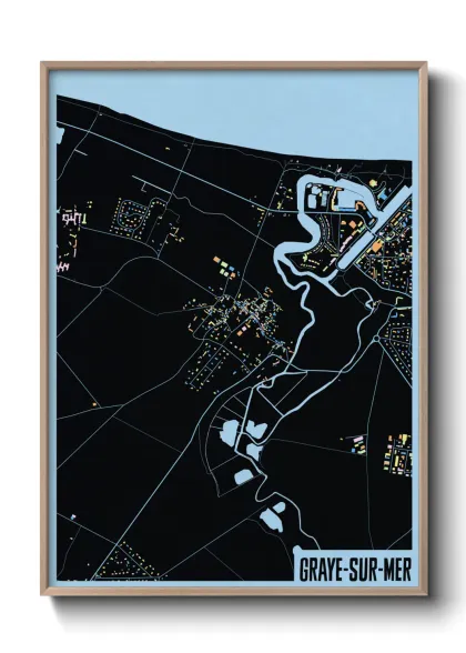 Une affiche de carte sur Graye-sur-Mer