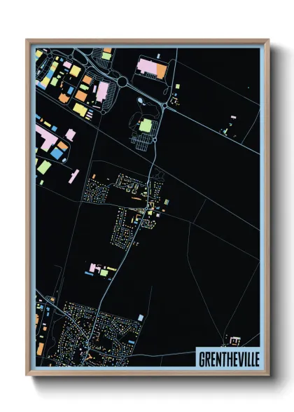 Une affiche de carte sur Grentheville