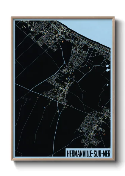 Une affiche de carte sur Hermanville-sur-Mer
