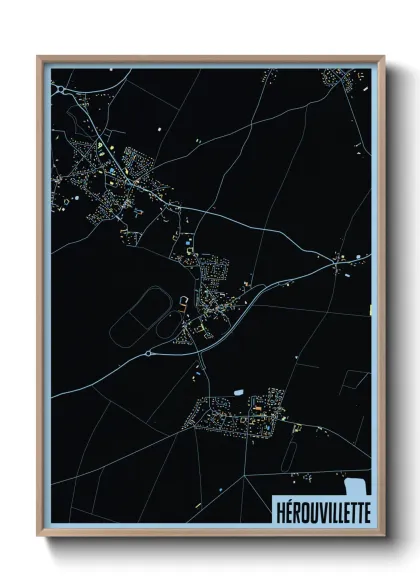 Une affiche de carte sur Hérouvillette