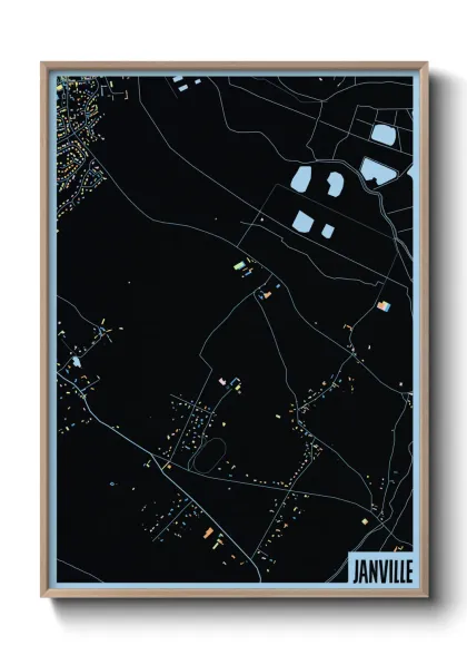 Une affiche de carte sur Janville