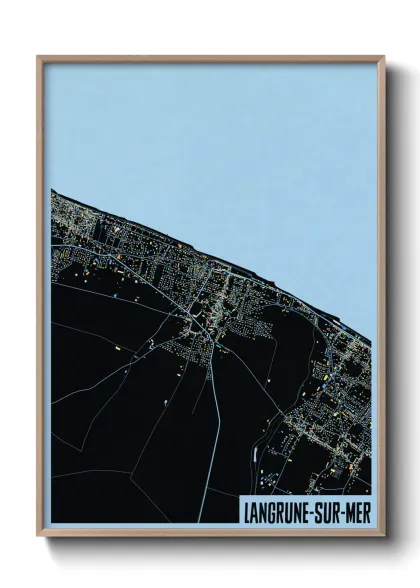 Une affiche de carte sur Langrune-sur-Mer