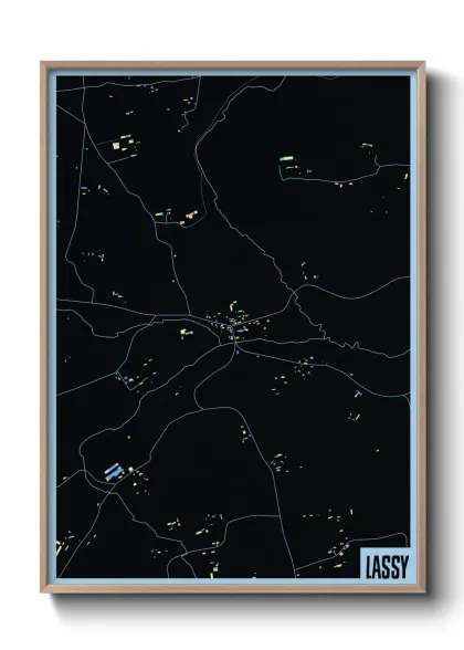 Une affiche de carte sur Lassy