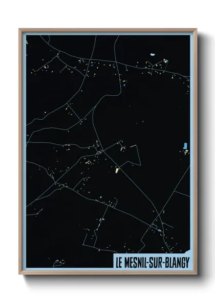Une affiche de carte sur Le Mesnil-sur-Blangy