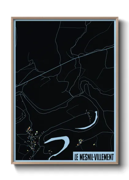 Une affiche de carte sur Le Mesnil-Villement