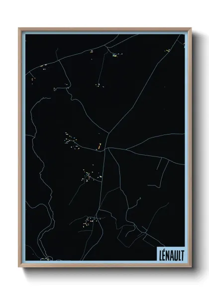 Une affiche de carte sur Lénault