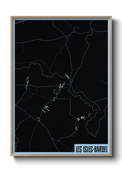 Une affiche de carte sur Les Isles-Bardel