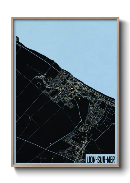 Une affiche de carte sur Lion-sur-Mer