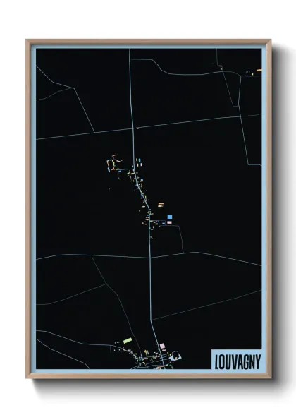 Une affiche de carte sur Louvagny