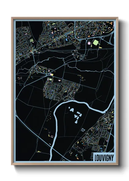 Une affiche de carte sur Louvigny