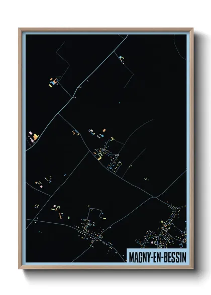 Une affiche de carte sur Magny-en-Bessin