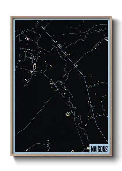 Une affiche de carte sur Maisons