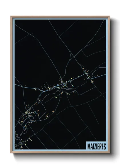 Une affiche de carte sur Maizières