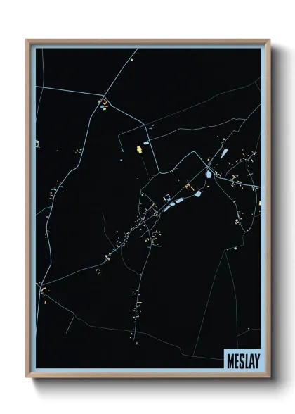 Une affiche de carte sur Meslay