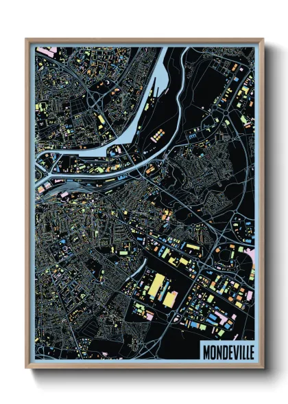 Une affiche de carte sur Mondeville