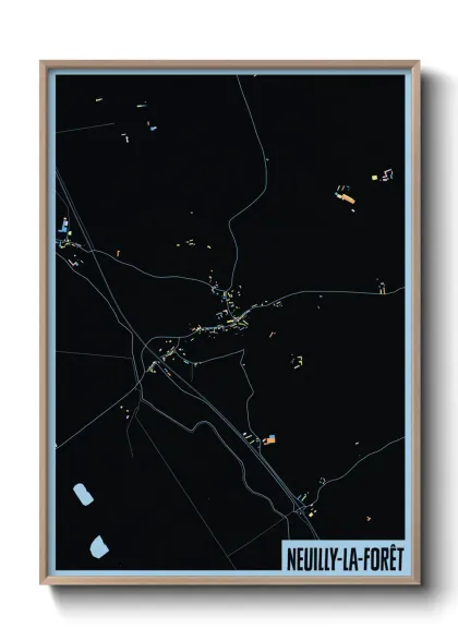 Une affiche de carte sur Neuilly-la-Forêt