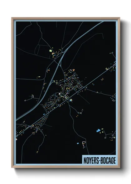 Une affiche de carte sur Noyers-Bocage
