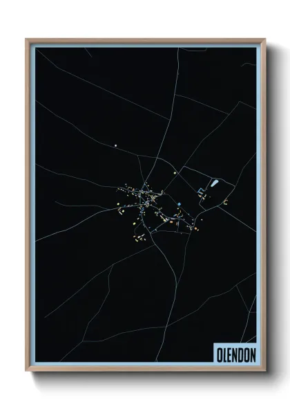 Une affiche de carte sur Olendon