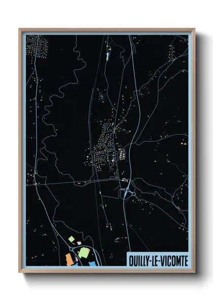 Une affiche de carte sur Ouilly-le-Vicomte