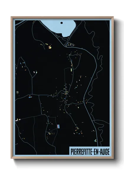 Une affiche de carte sur Pierrefitte-en-Auge