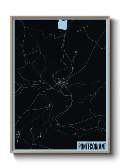 Une affiche de carte sur Pontécoulant