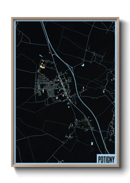 Une affiche de carte sur Potigny